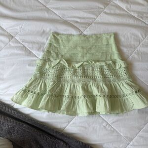 Miami Light Green Lace Mini Skirt